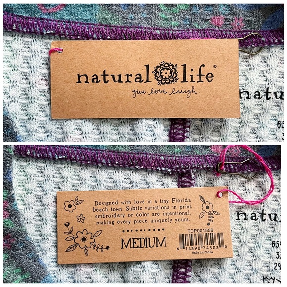 Natural Life Reagan Thermal Floral Henley *RUNS SMALL* Long Sleeves Snap Front - Picture 10 of 14